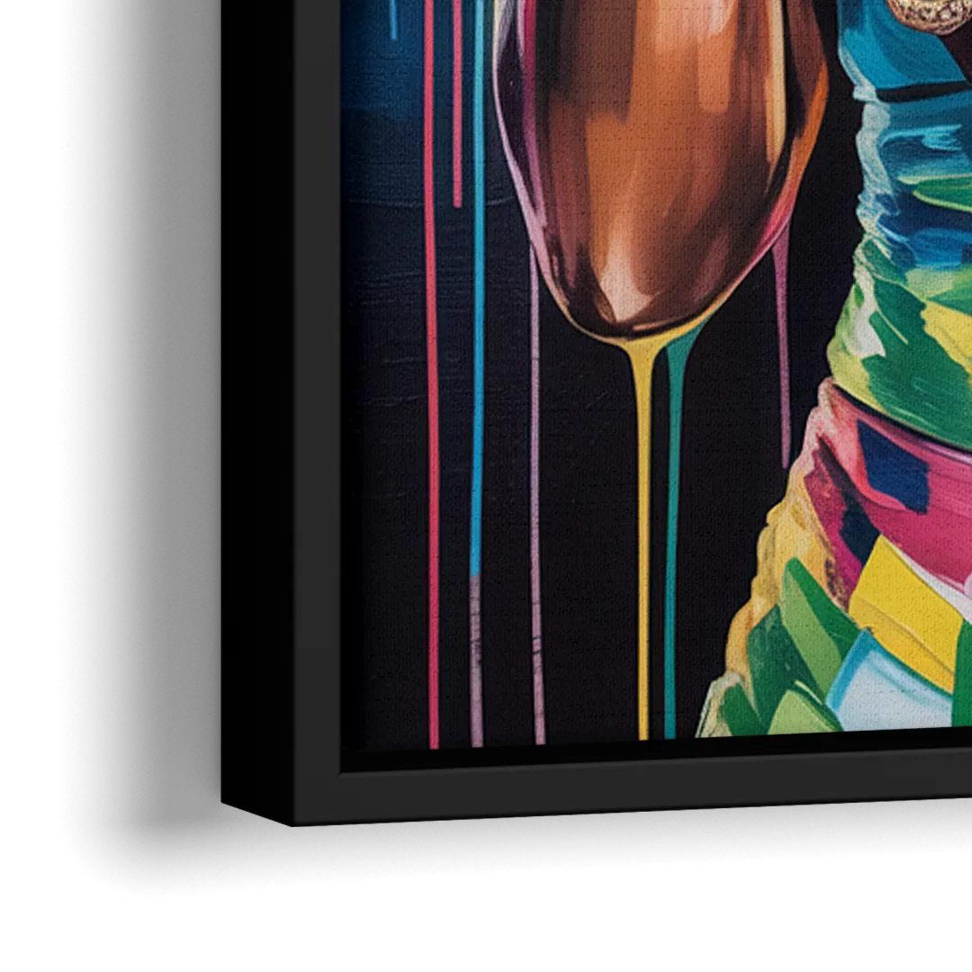 Gravity Defied - Close-Up Black Frame Canvas