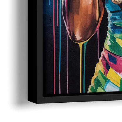 Gravity Defied - Close-Up Black Frame Canvas