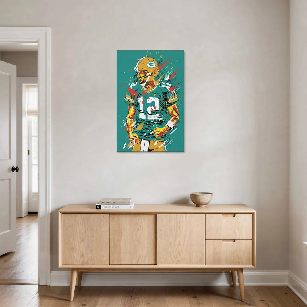 Green Bay Packers Pop Art - Aaron Rodgers - Canvas Wall Art - Coffee Table - 24x36