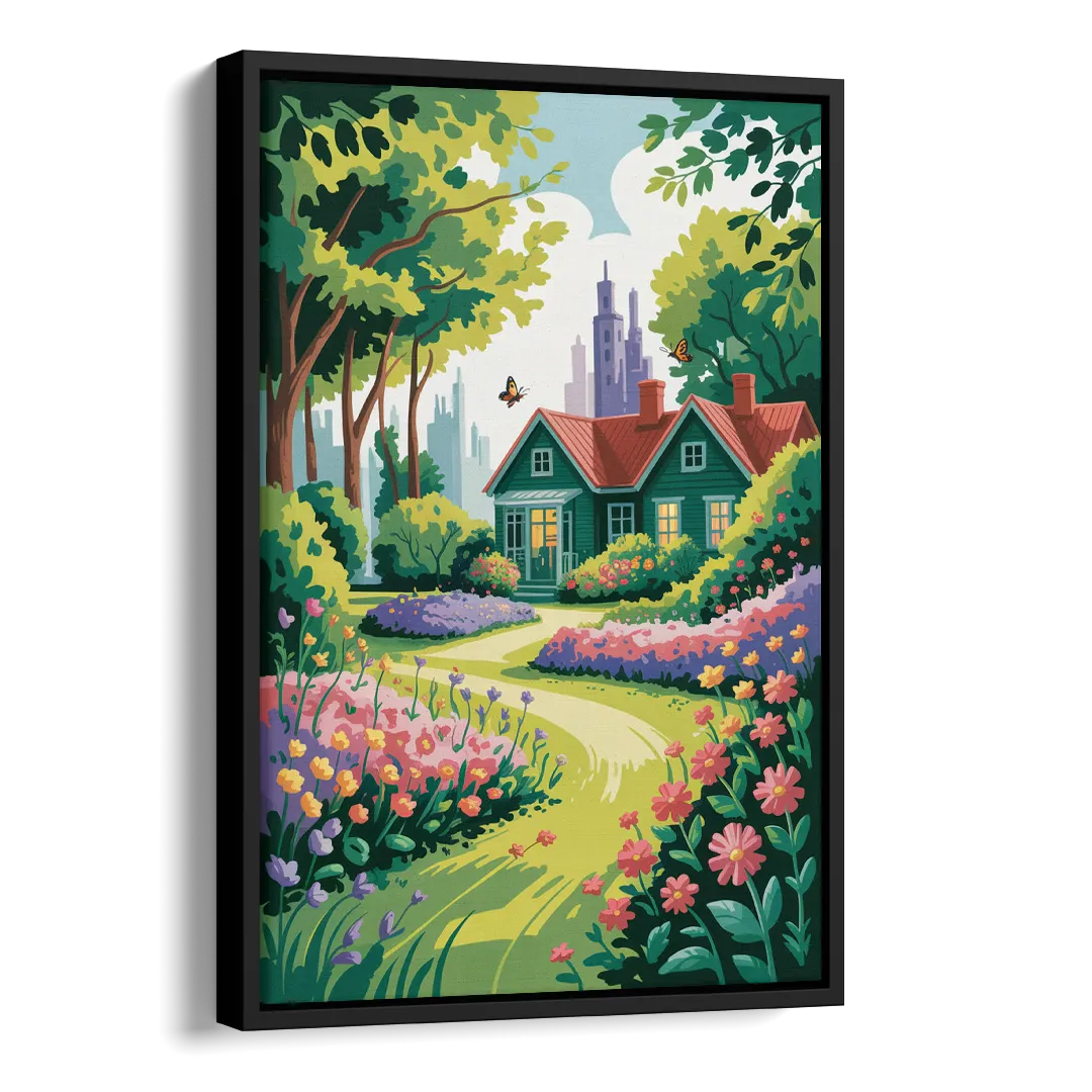 Green Gables Heritage Side - Black Canvas Wall Art