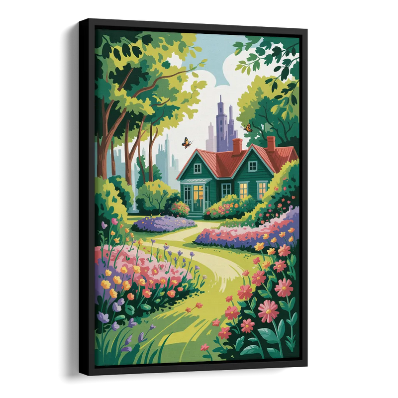 Green Gables Heritage Side - Black Canvas Wall Art