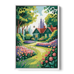 Green Gables Heritage - White Framed Canvas Wall Art - Front