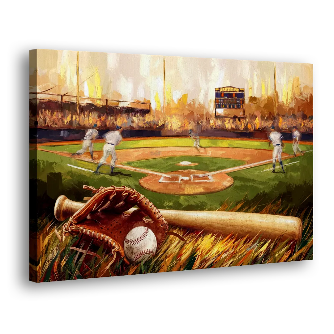 Greensboro Baseball Heritage Side - Canvas Wall Art