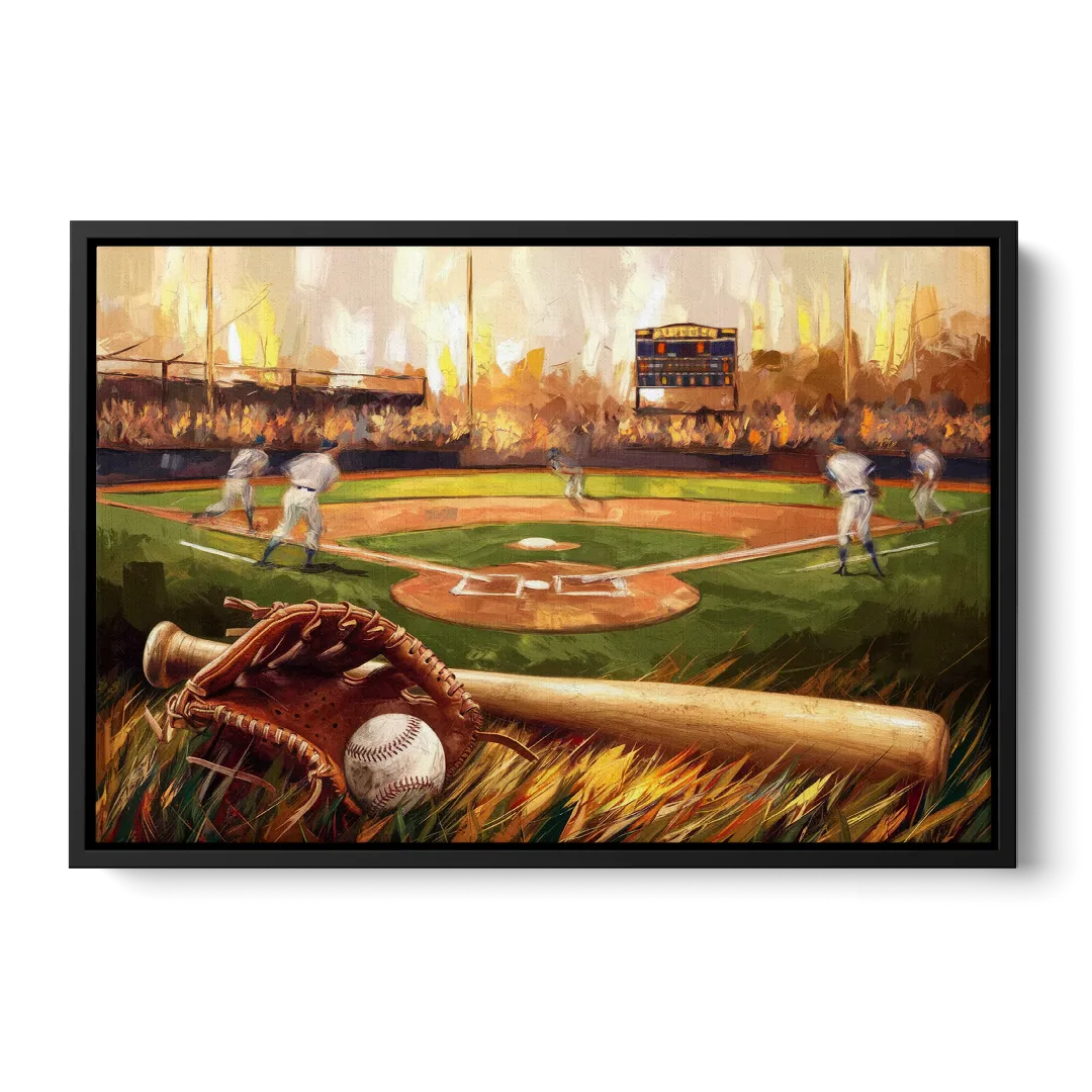 Greensboro Baseball Heritage Front - Black Canvas Wall Art