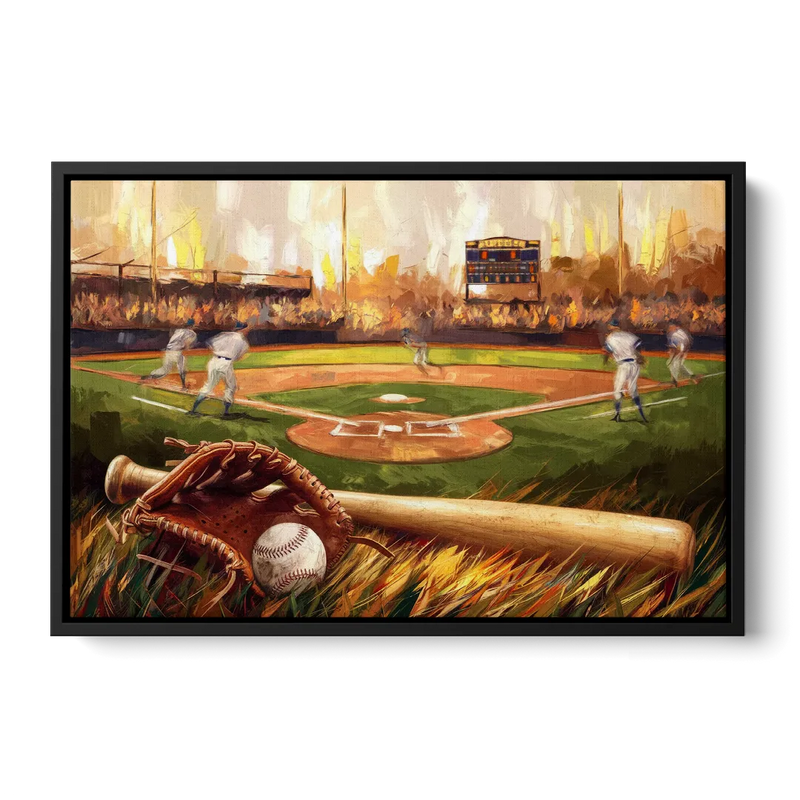 Greensboro Baseball Heritage Front - Black Canvas Wall Art