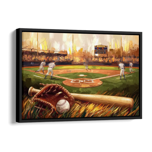 Greensboro Baseball Heritage Side - Black Canvas Wall Art