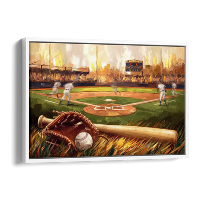 Greensboro Baseball Heritage Side - White Canvas Wall Art