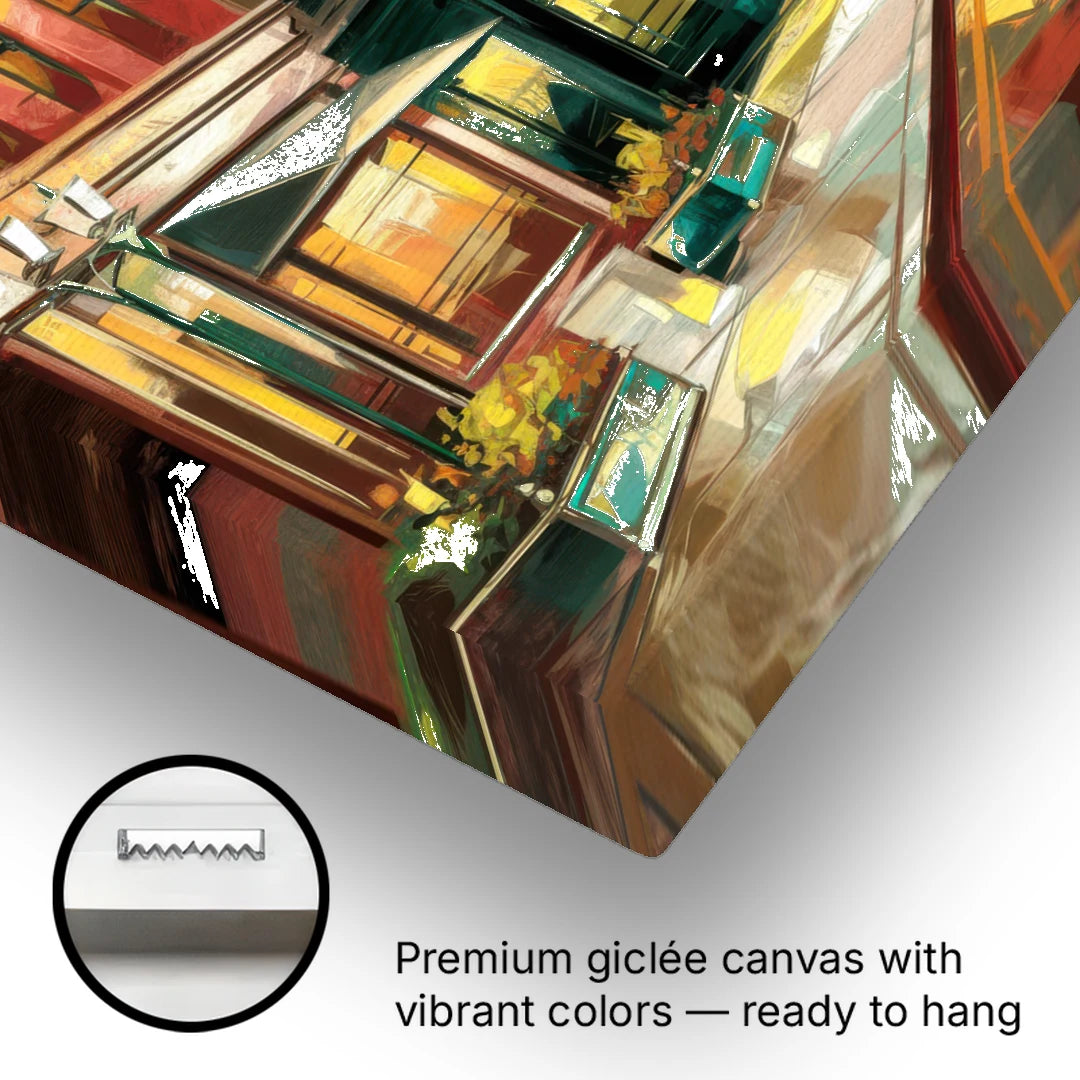 Greensboro Downtown Streetscape - Canvas Wall Art - Gallery Wrap Corner