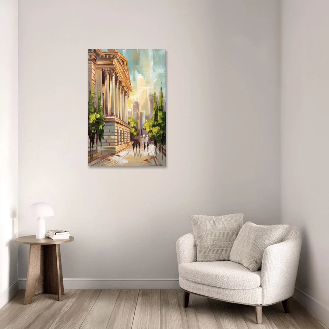 Greensboro Historic Architecture - Canvas Wall Art - Sofa - 24x36