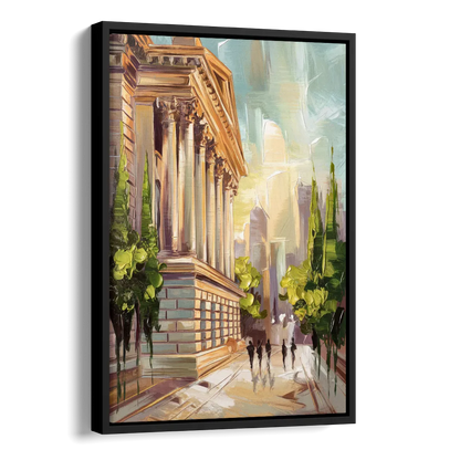 Greensboro Historic Architecture Side - Black Canvas Wall Art
