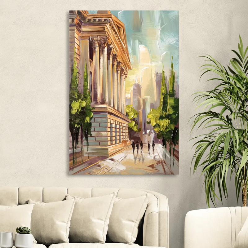 Greensboro Historic Architecture Living Room - Canvas Wall Art