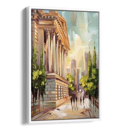 Greensboro Historic Architecture Side - White Canvas Wall Art