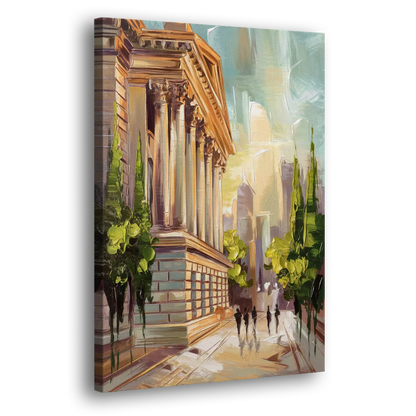 Greensboro Historic Architecture Side - Canvas Wall Art