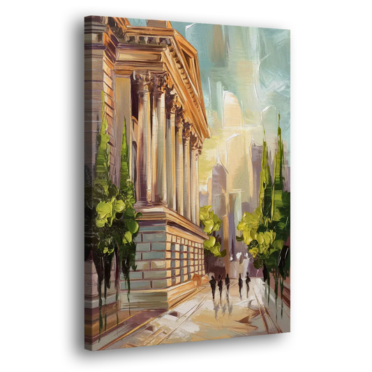 Greensboro Historic Architecture Side - Canvas Wall Art