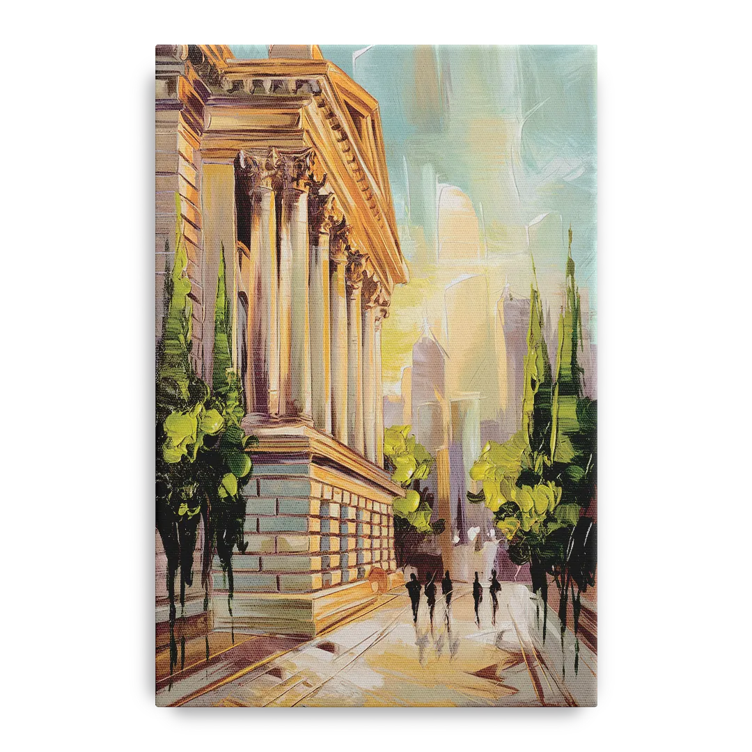 Greensboro Historic Architecture Front - Canvas Wall Art