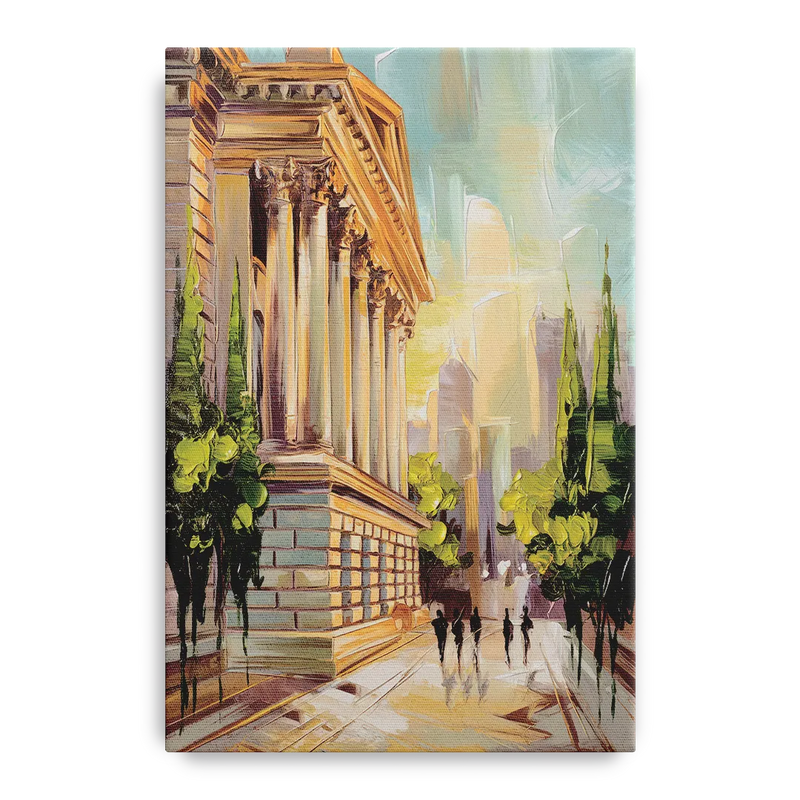 Greensboro Historic Architecture Front - Canvas Wall Art