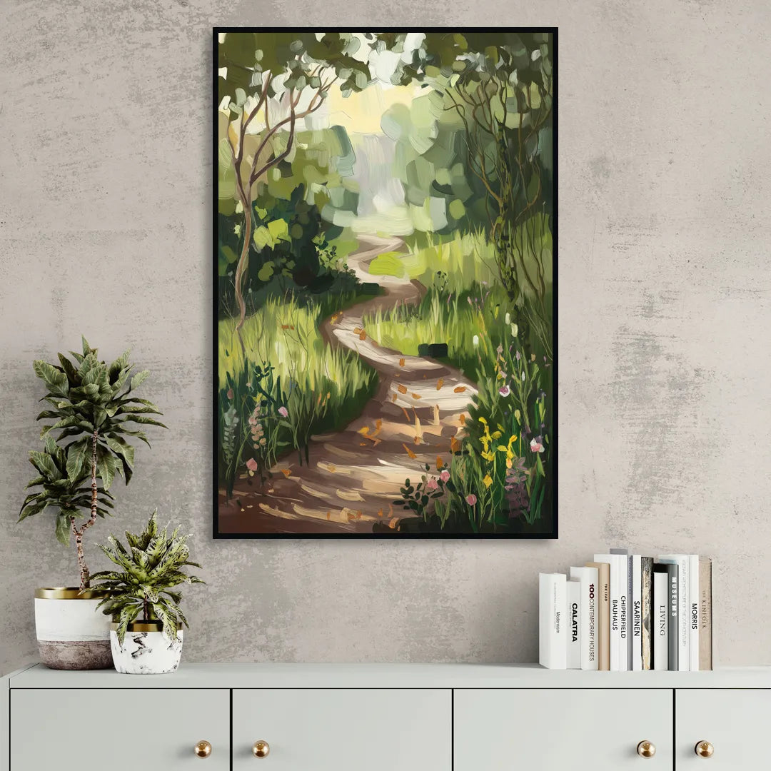 Greensboro Nature Trails Sitting Room - Black Canvas Wall Art