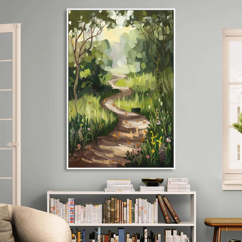 Greensboro Nature Trails Sitting Room - White Canvas Wall Art