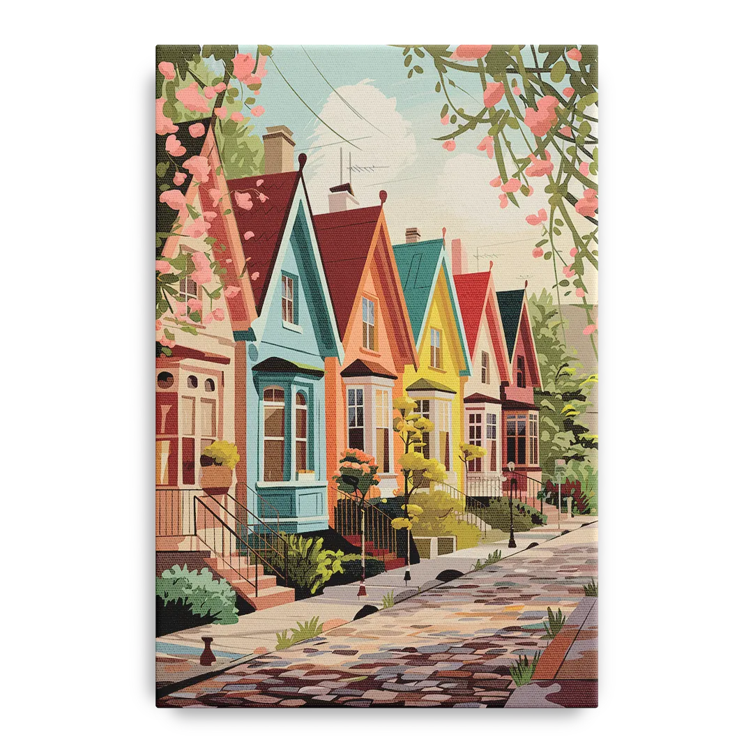 Greensboro Vibrant Neighborhoods Front - Canvas Wall Art