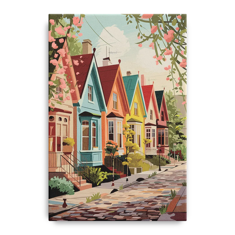 Greensboro Vibrant Neighborhoods Front - Canvas Wall Art