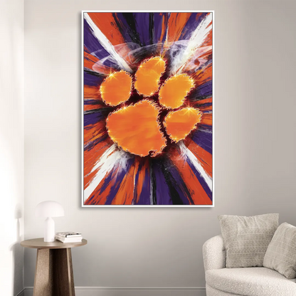 Greenville Clemson Tigers Pride Sitting Room - White Canvas Wall Art