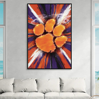 Greenville Clemson Tigers Pride Living Room - Black Canvas Wall Art