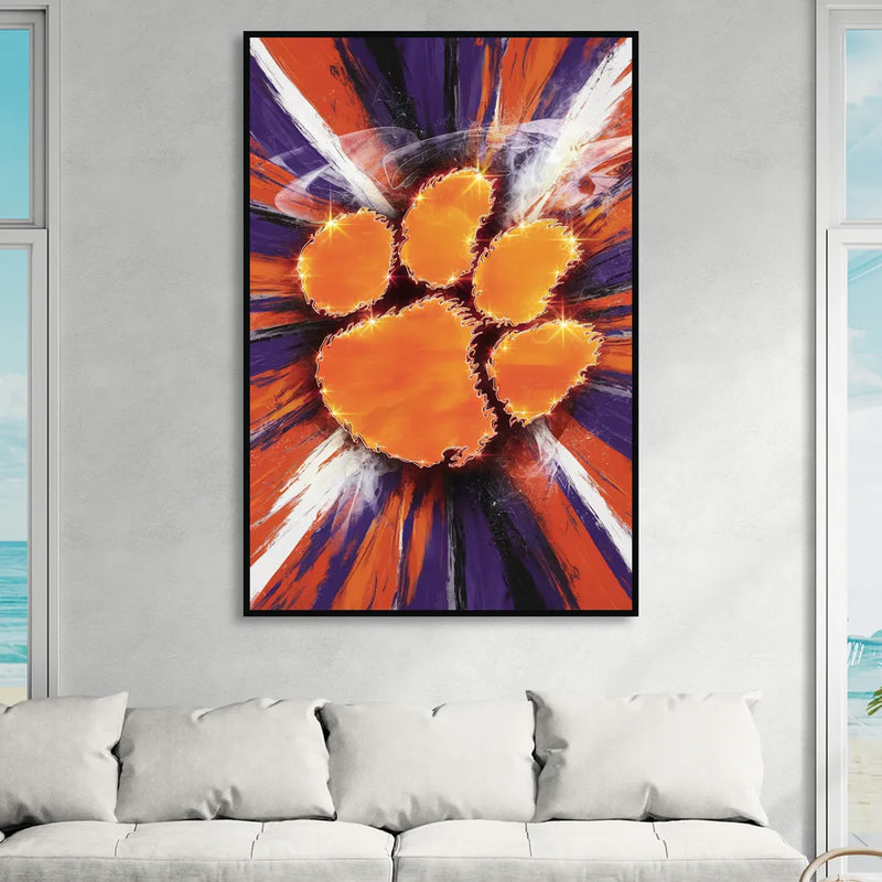 Greenville Clemson Tigers Pride Living Room - Black Canvas Wall Art