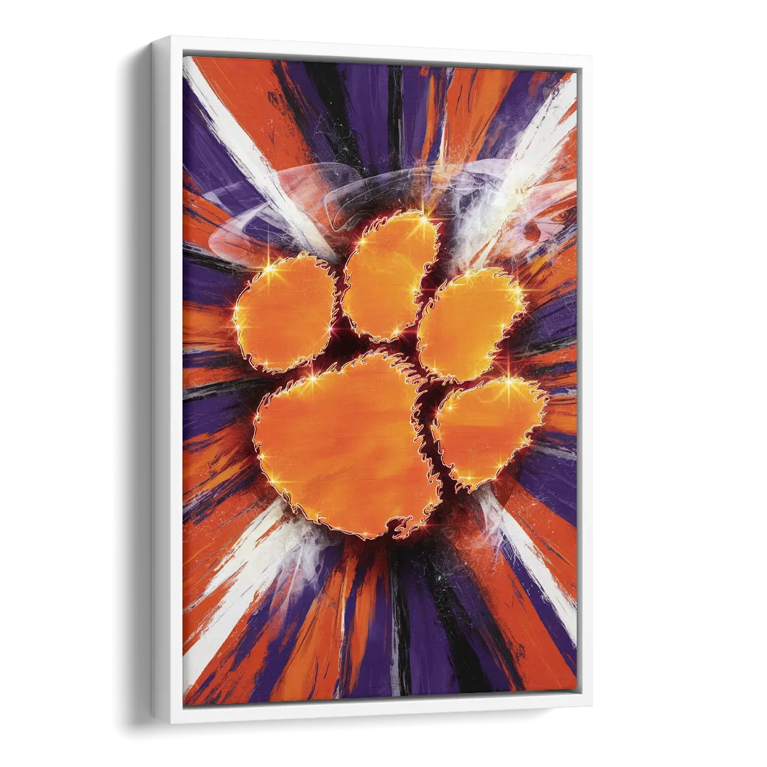 Greenville Clemson Tigers Pride Side - White Canvas Wall Art