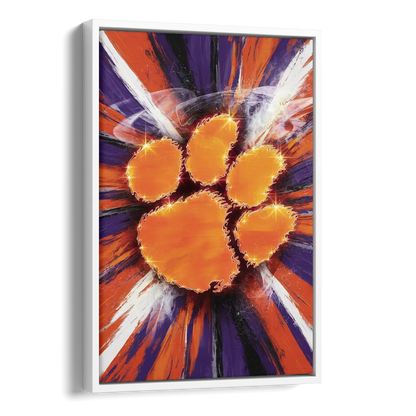 Greenville Clemson Tigers Pride Side - White Canvas Wall Art