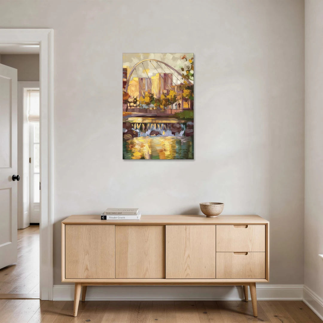 Greenville Downtown Streetscape - Canvas Wall Art - Coffee Table - 24x36
