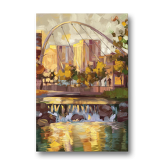 Greenville Downtown Streetscape - Canvas Wall Art - Front