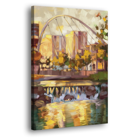 Greenville Downtown Streetscape - Canvas Wall Art - Side