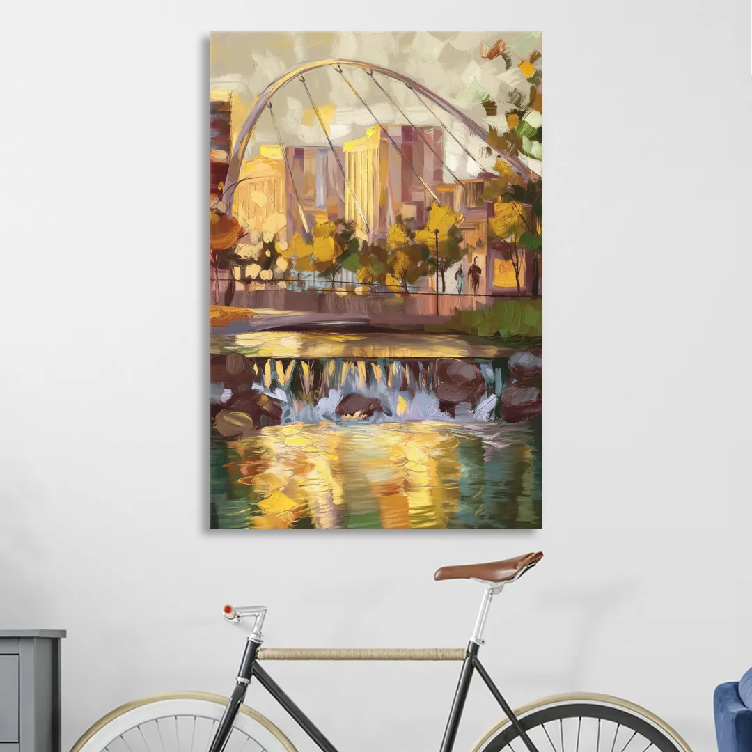 Greenville Downtown Streetscape Sitting Room - Canvas Wall Art