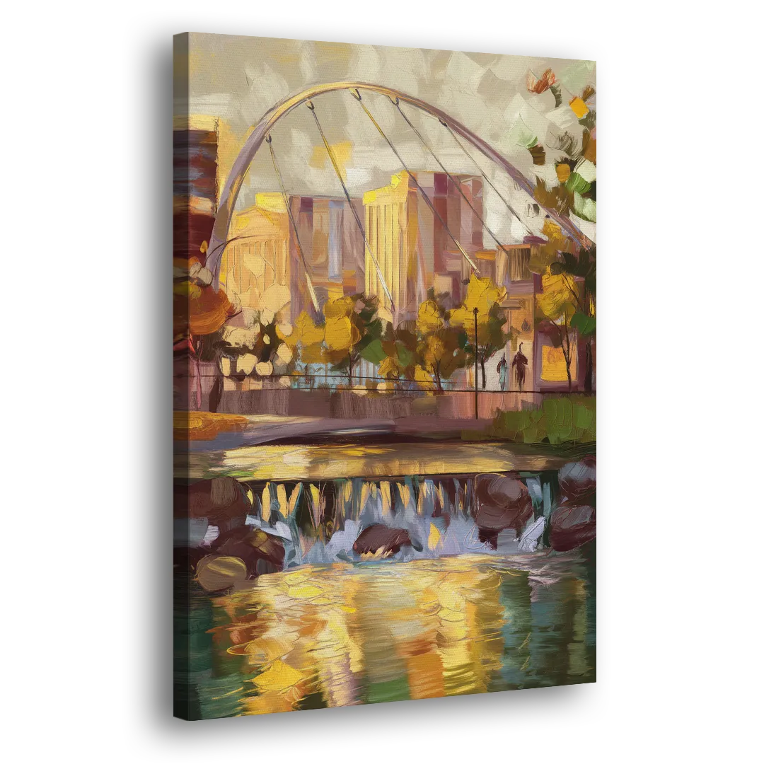 Greenville Downtown Streetscape Side - Canvas Wall Art