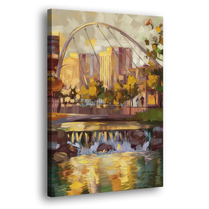 Greenville Downtown Streetscape Side - Canvas Wall Art
