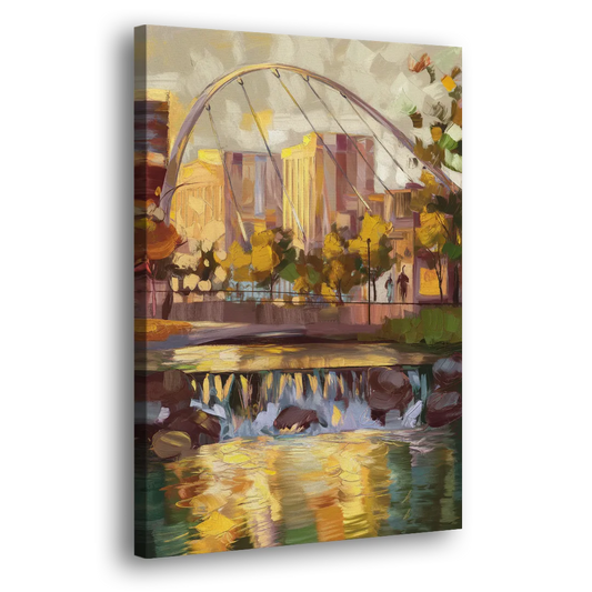 Greenville Downtown Streetscape Side - Canvas Wall Art