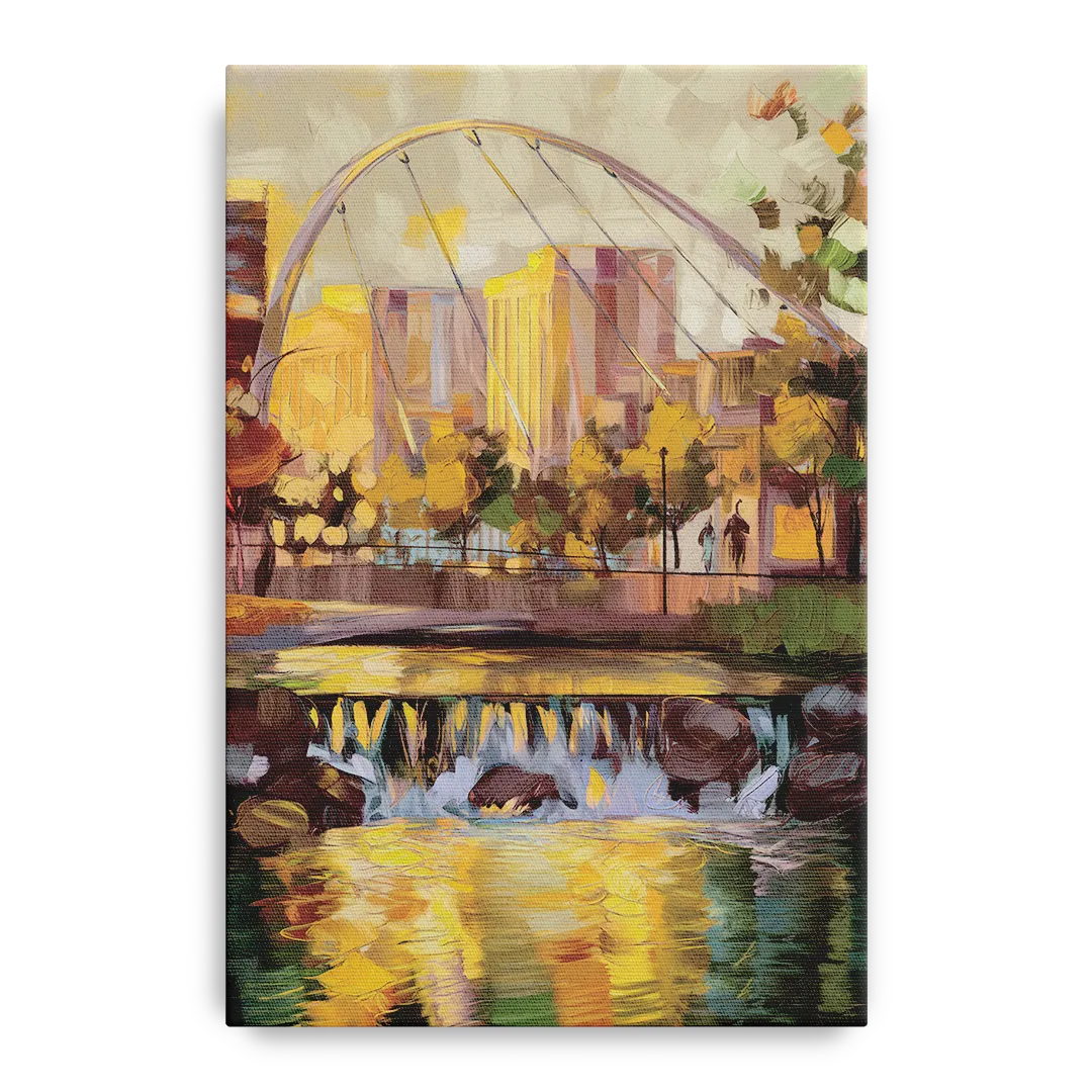 Greenville Downtown Streetscape Front - Canvas Wall Art