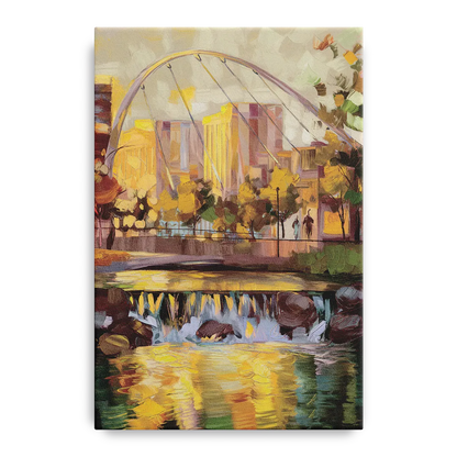 Greenville Downtown Streetscape Front - Canvas Wall Art