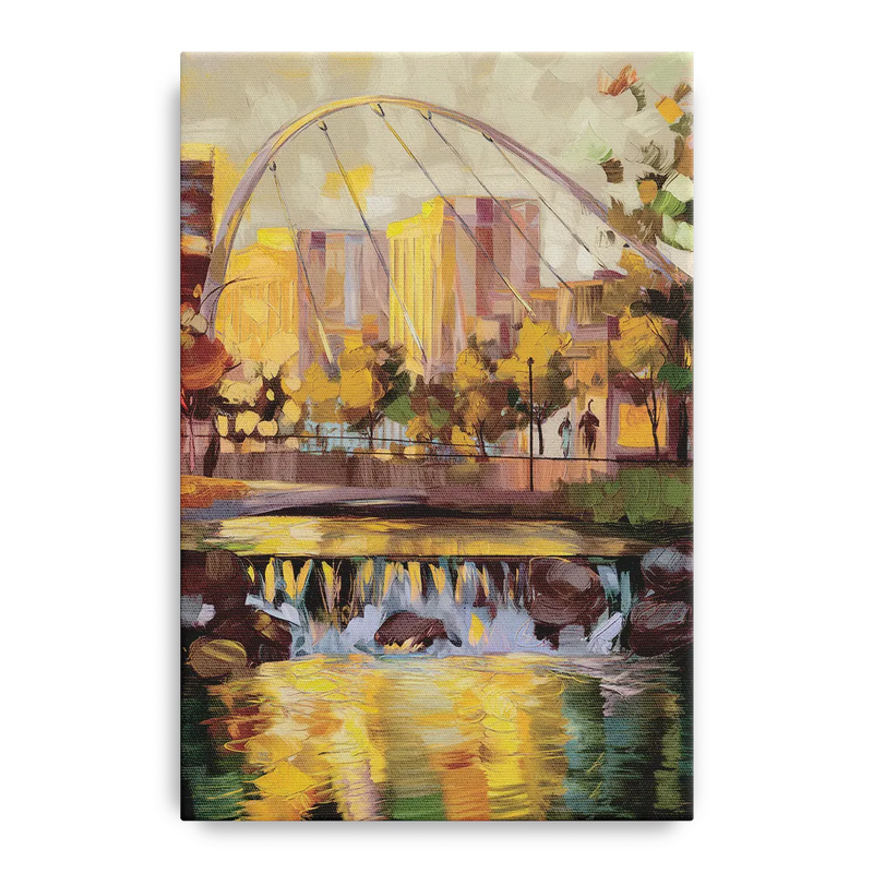 Greenville Downtown Streetscape Front - Canvas Wall Art