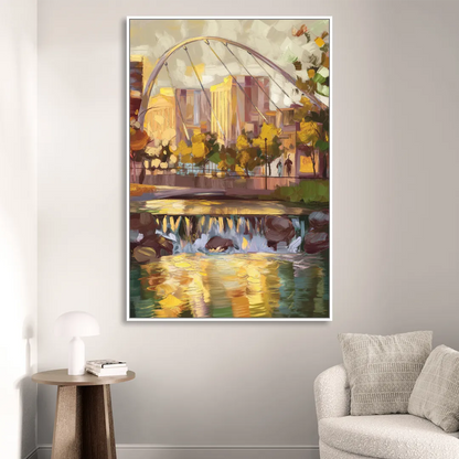 Greenville Downtown Streetscape Living Room - White Canvas Wall Art