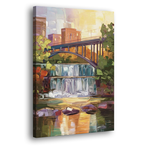 Greenville Historic Landmarks - Canvas Wall Art - Side