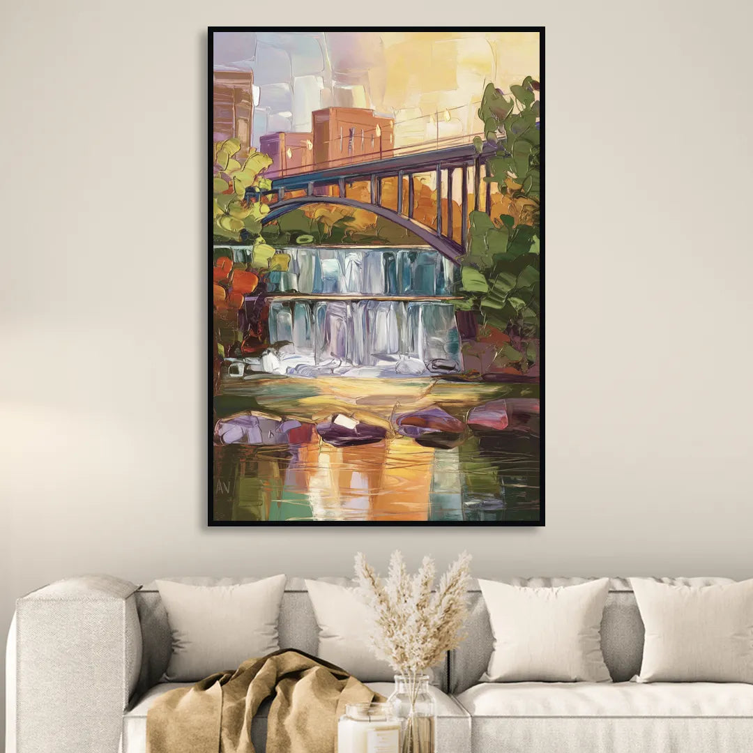 Greenville Historic Landmarks Sitting Room - Black Canvas Wall Art