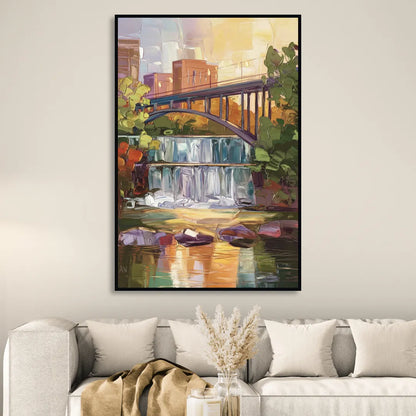Greenville Historic Landmarks Sitting Room - Black Canvas Wall Art