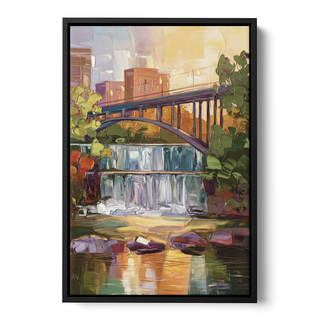Greenville Historic Landmarks Front - Black Canvas Wall Art