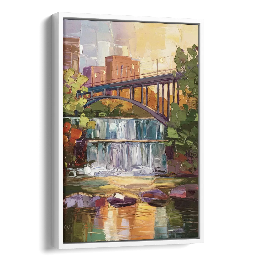 Greenville Historic Landmarks Side - White Canvas Wall Art