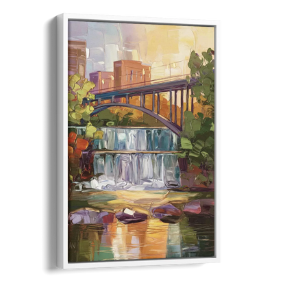 Greenville Historic Landmarks Side - White Canvas Wall Art