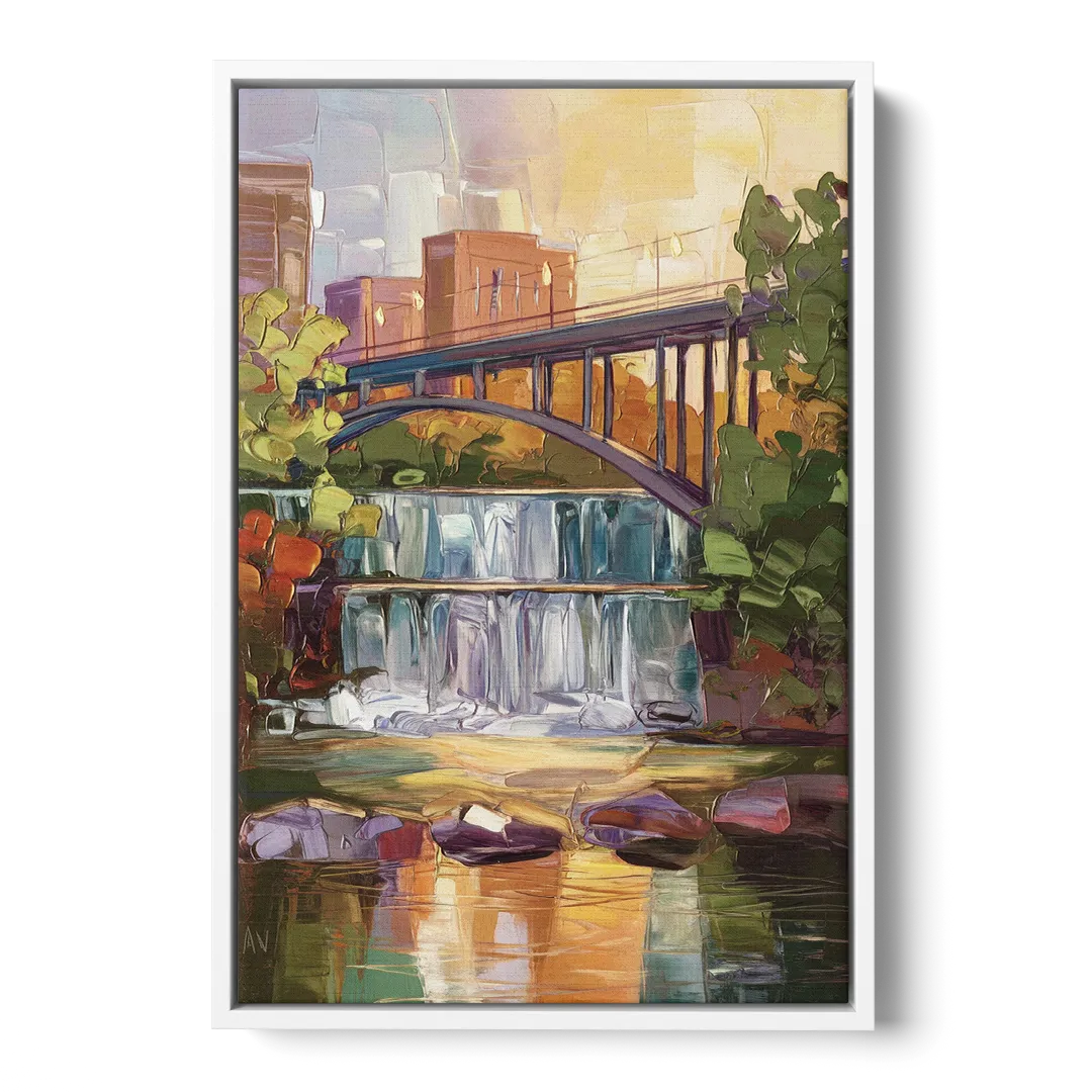 Greenville Historic Landmarks Front - White Canvas Wall Art