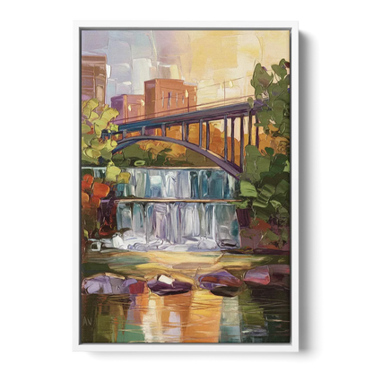 Greenville Historic Landmarks Front - White Canvas Wall Art