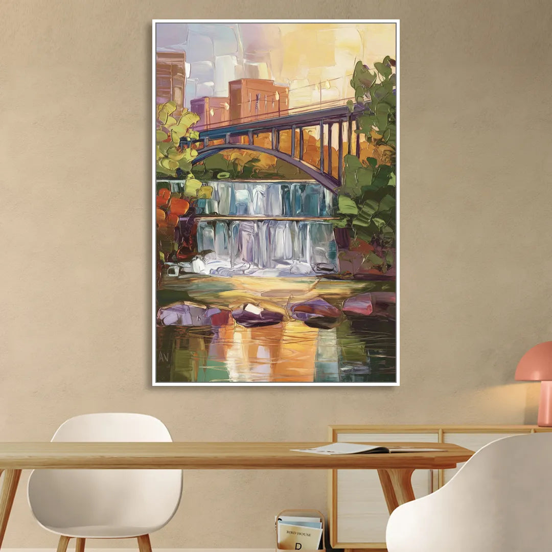Greenville Historic Landmarks Living Room - White Canvas Wall Art