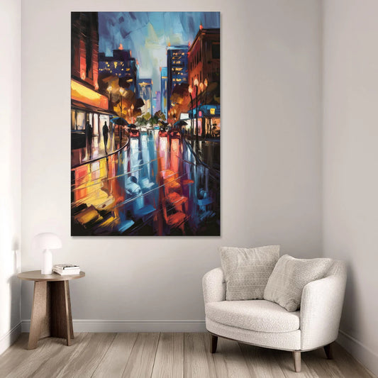 Greenville Night City Lights - Canvas Wall Art - Sofa - 40x60